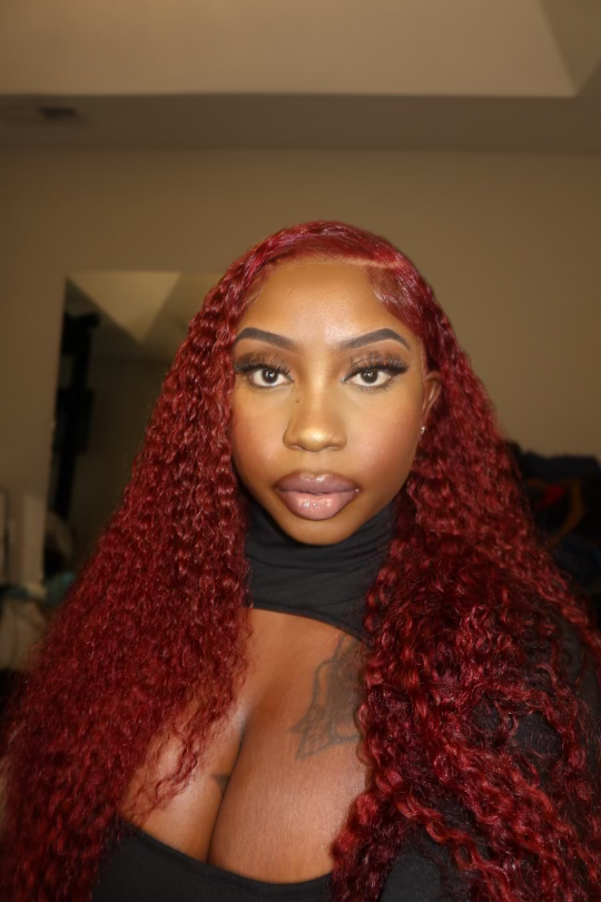 Burgundy hd lacefront wig  image 2