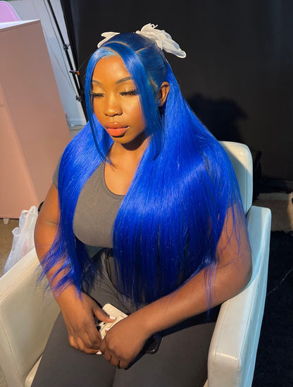 Blue HD lacefront wig  image 3