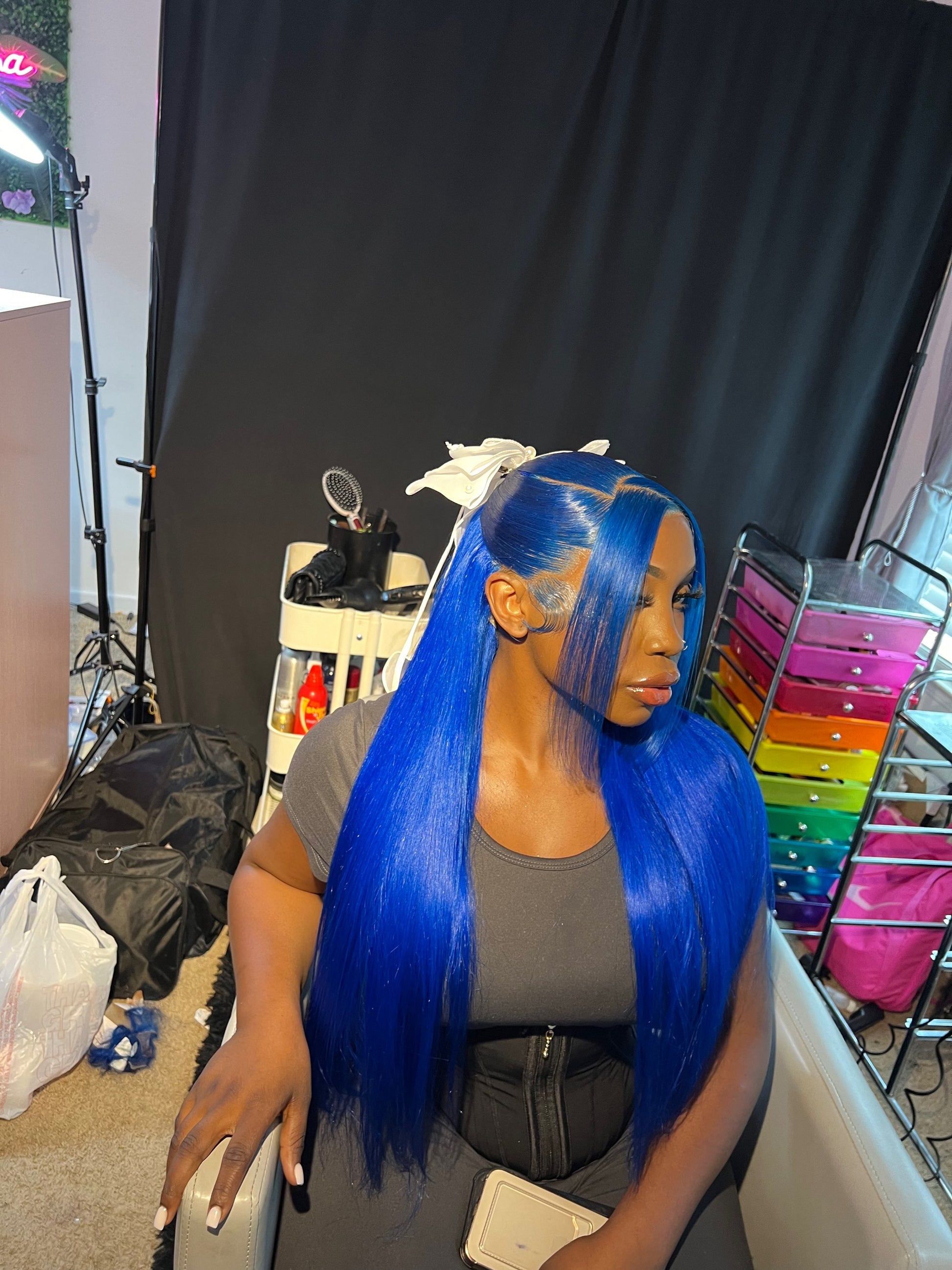 Blue HD lacefront wig  image 4