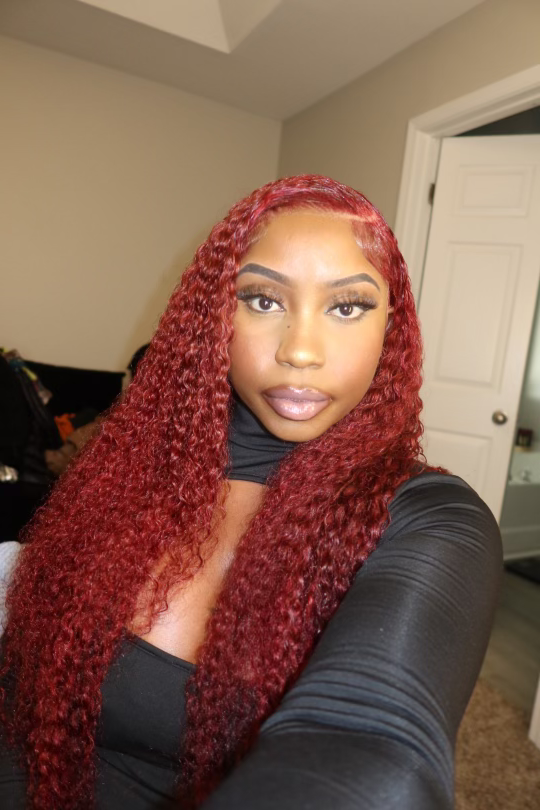 Burgundy hd lacefront wig  image 1
