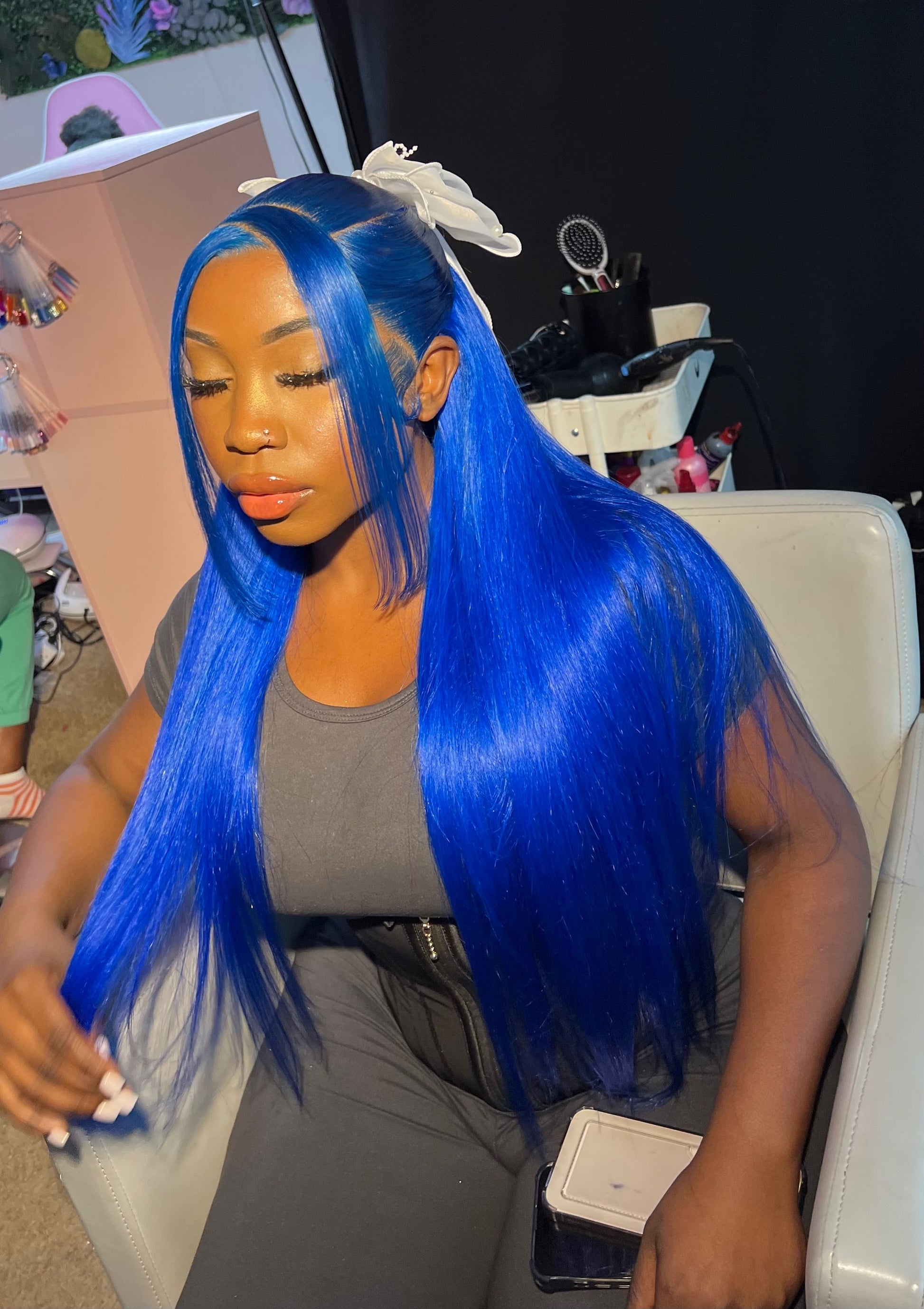 Blue HD lacefront wig  image 2